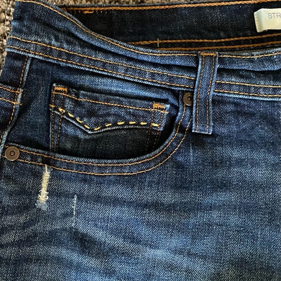 Levis Straight Leg Jeans Size 10 M Style 505 Stretch Blue Denim Factory Scored - Picture 4 of 7